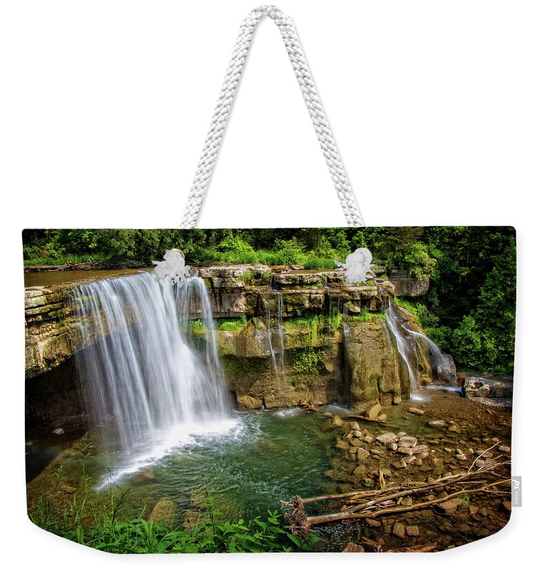 Ludlowville Falls Ny Weekender Tote Bag featuring the photograph Ludlowville Falls NY by Carolyn Derstine