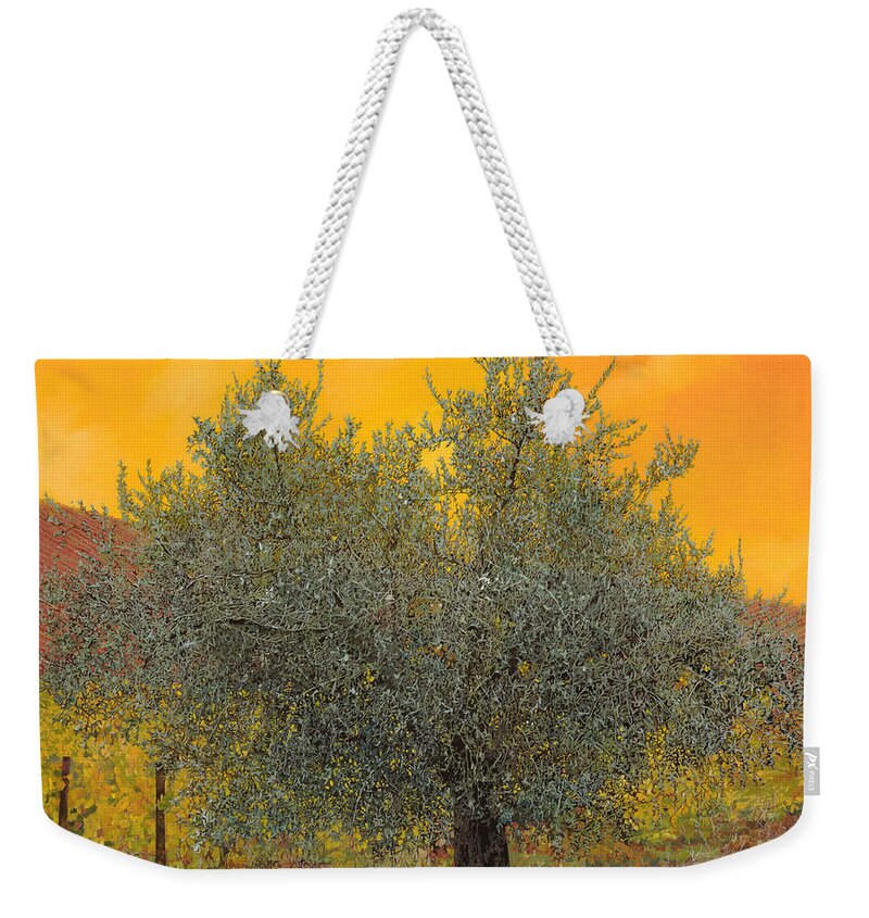 Olive Tree Weekender Tote Bag featuring the painting L'ulivo Tra Le Vigne by Guido Borelli