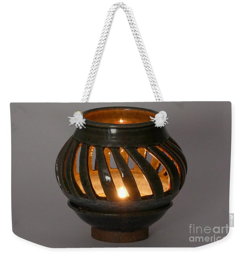 Pottery Weekender Tote Bag featuring the photograph Luminaire by Alan M Thwaites