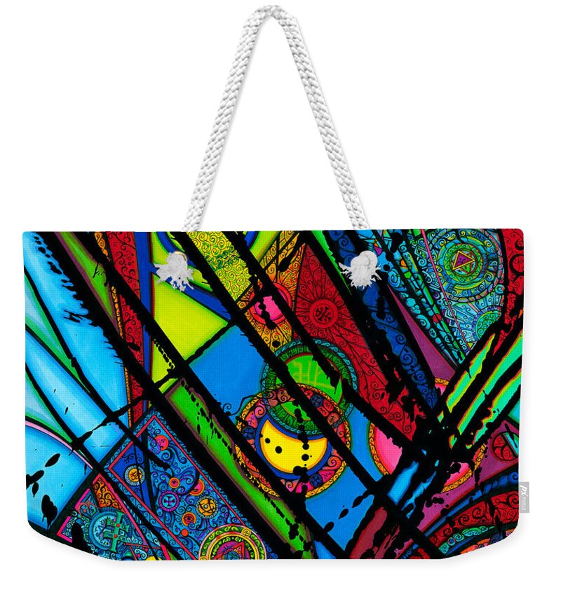 Light Weekender Tote Bag featuring the drawing Luminus AKA Light by Joey Gonzalez