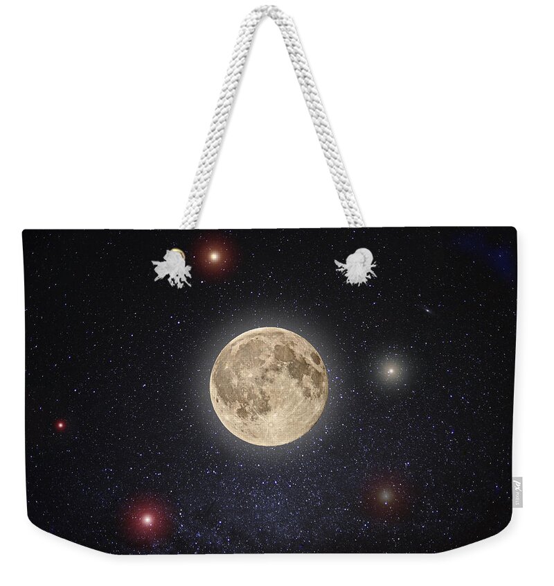 Moon Weekender Tote Bag featuring the photograph Luna Lux by Steve Gadomski