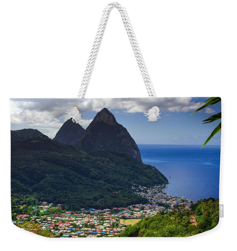 Saint Lucia Weekender Tote Bag featuring the photograph LURE of SAINT LUCIA by Karen Wiles