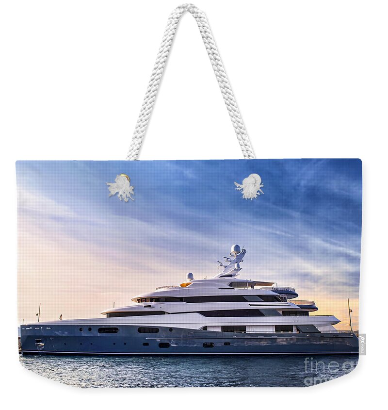 Yacht Weekender Tote Bag featuring the photograph Luxury yacht 2 by Elena Elisseeva