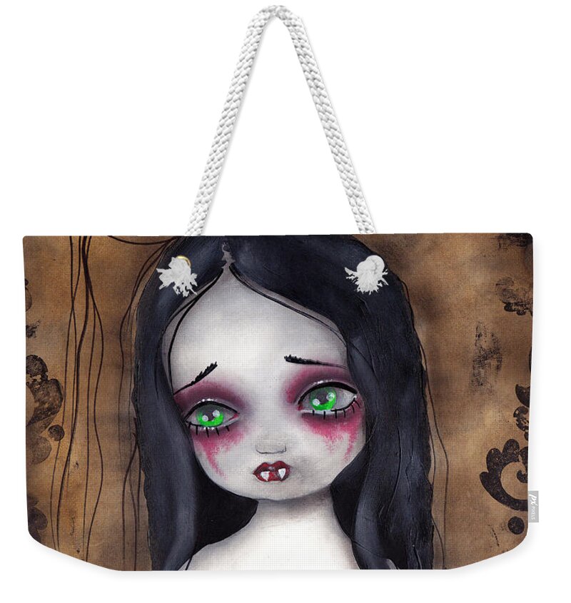 Gothic Weekender Tote Bag featuring the painting Luzie by Abril Andrade