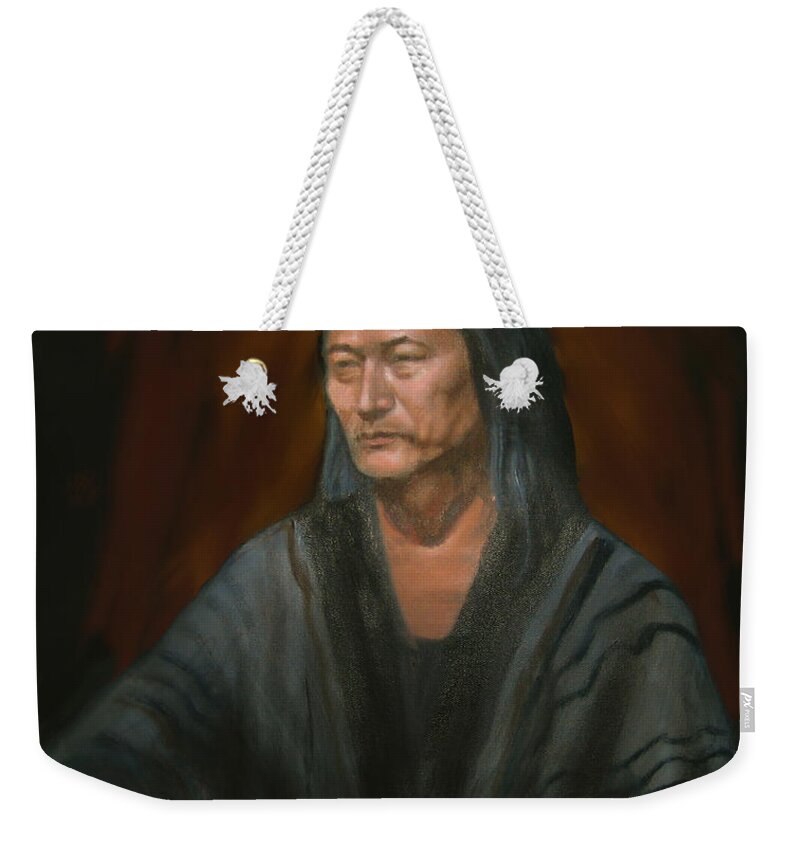  Weekender Tote Bag featuring the painting #m14'11 by Sam Shacked