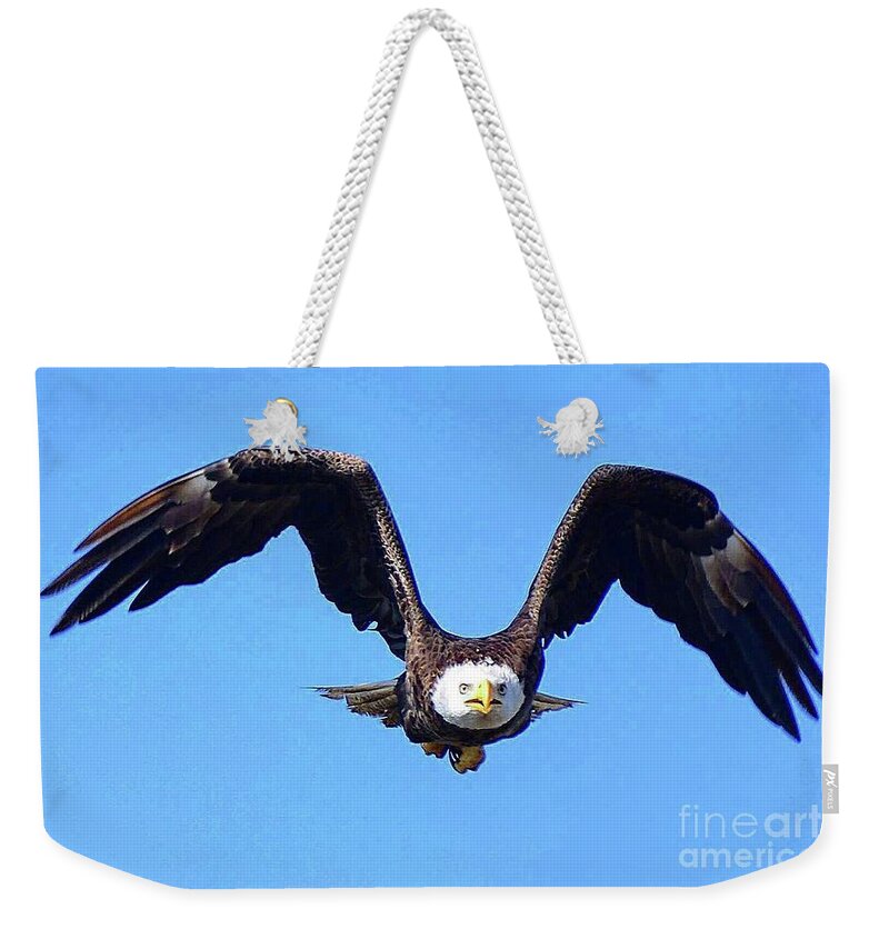 Birds Weekender Tote Bag featuring the photograph M15 on a mission by Liz Grindstaff