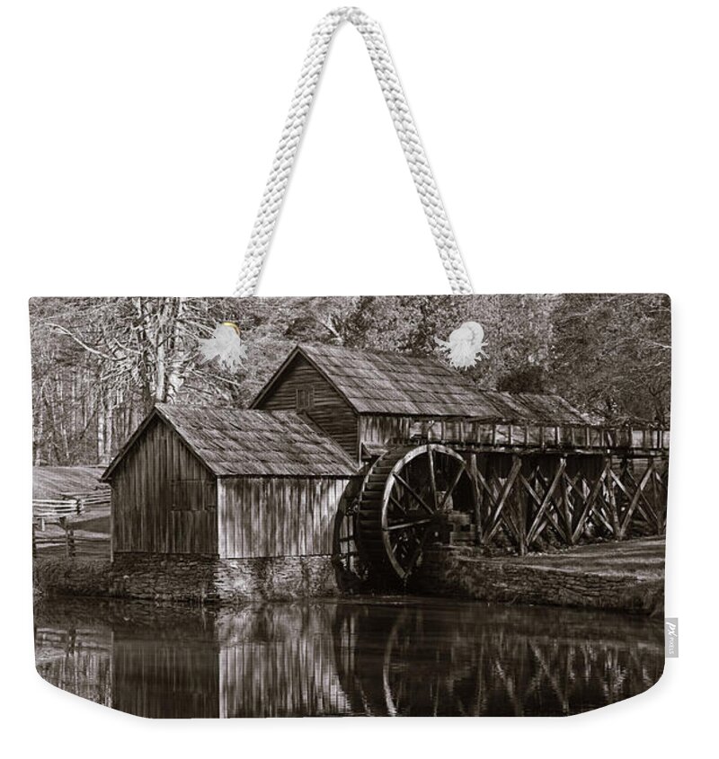 Mabry Mill Weekender Tote Bag featuring the photograph Mabry Mill - Meadows of Dan Virginia - Blue Ridge Parkway by Kerri Farley