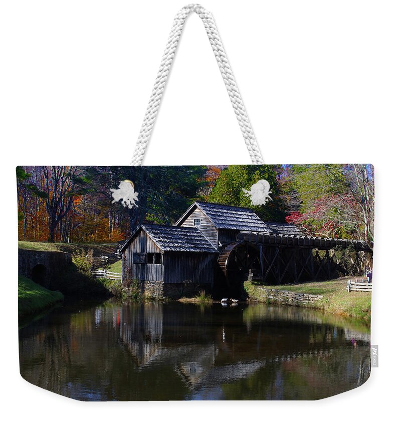 Mabry's Mill Weekender Tote Bag featuring the photograph Mabrys Mill on The Blue Ridge by M Three Photos