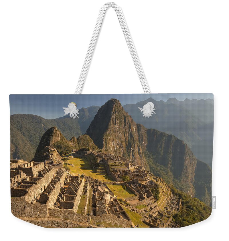 00498223 Weekender Tote Bag featuring the photograph Machu Picchu At Dawn Near Cuzco Peru by Colin Monteath