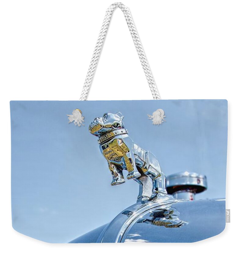 Truck Weekender Tote Bag featuring the photograph Mack hood ornament by Rudy Umans