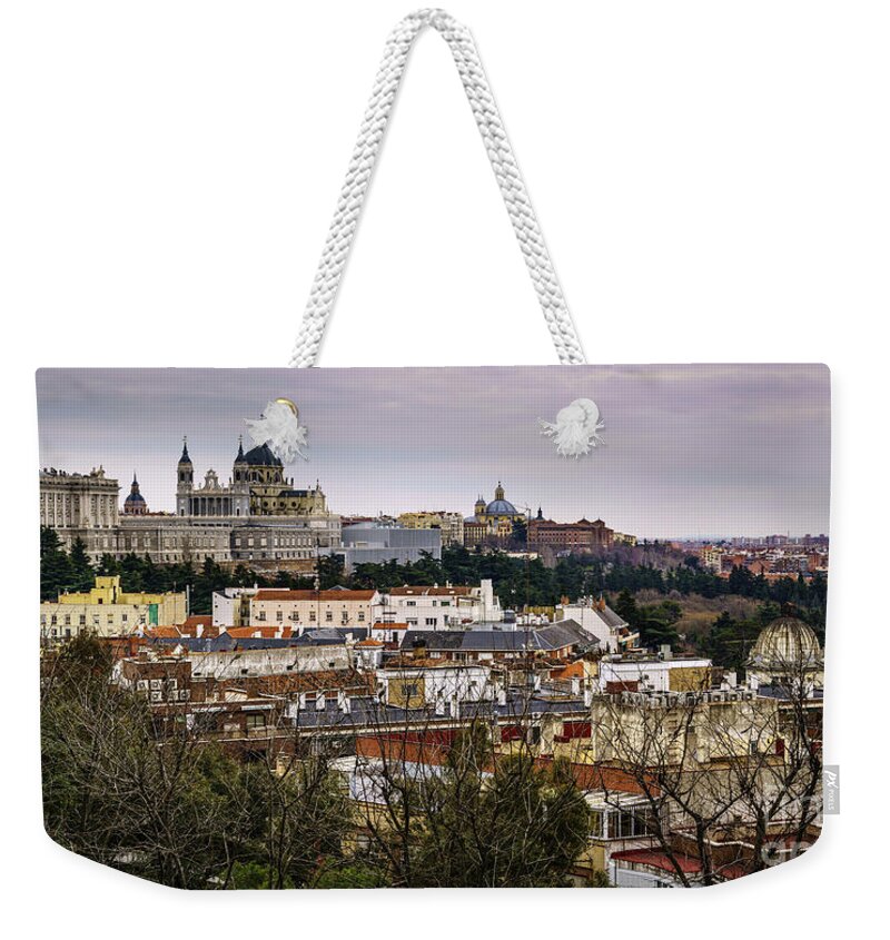 Spain Weekender Tote Bag featuring the photograph Madrid Panorama from Debod Lookout Madrid Spain by Pablo Avanzini
