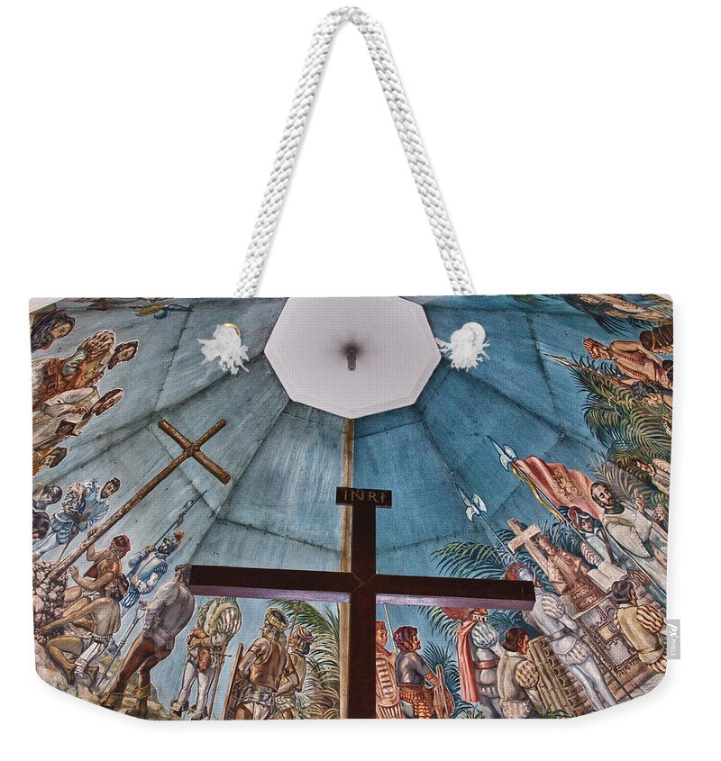 basilica Of San Agustin Weekender Tote Bag featuring the photograph Magellans Cross Cebu City Philippines by James BO Insogna