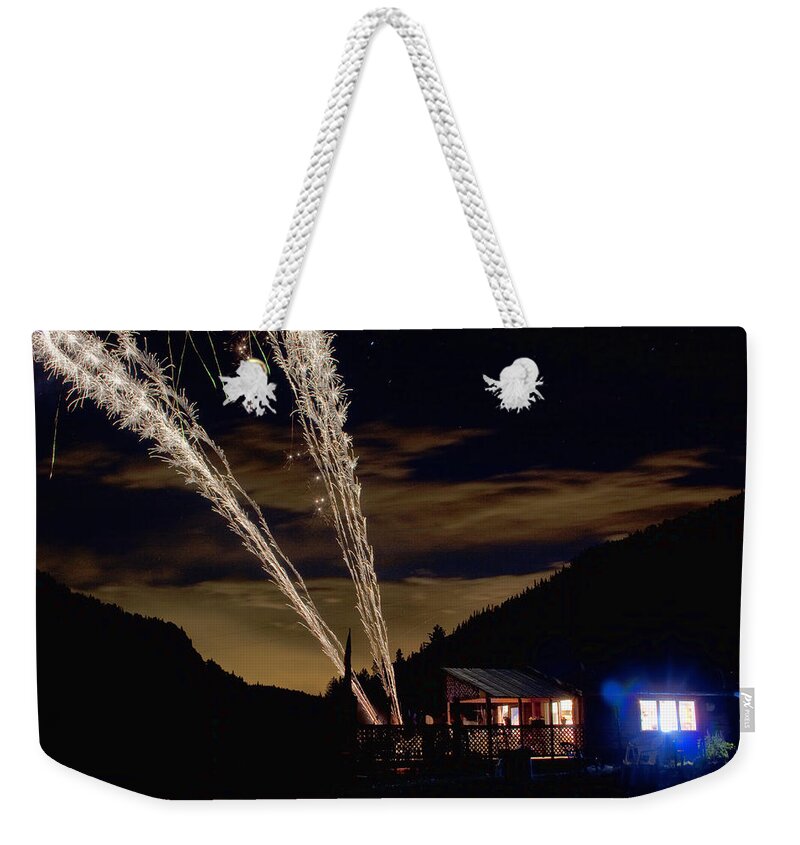 Fireworks Weekender Tote Bag featuring the photograph Magic Mountain by James BO Insogna