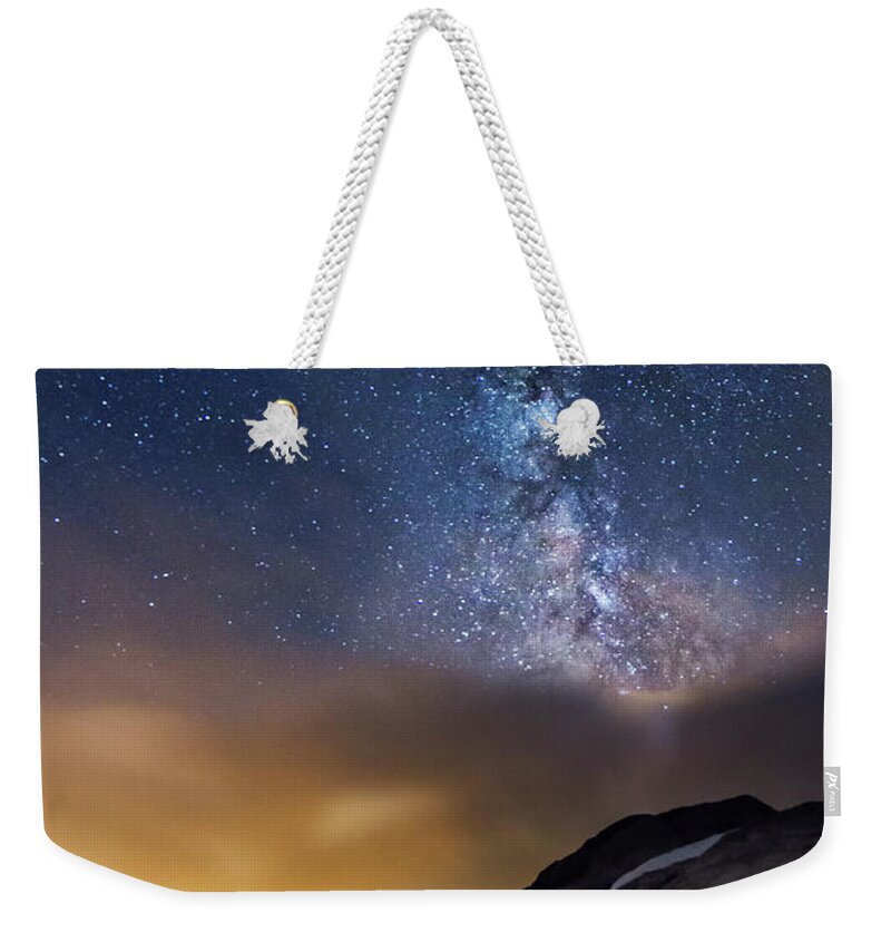 Alpine Ibex Weekender Tote Bag featuring the photograph Magic Night at Lac Blanc by Mircea Costina Photography