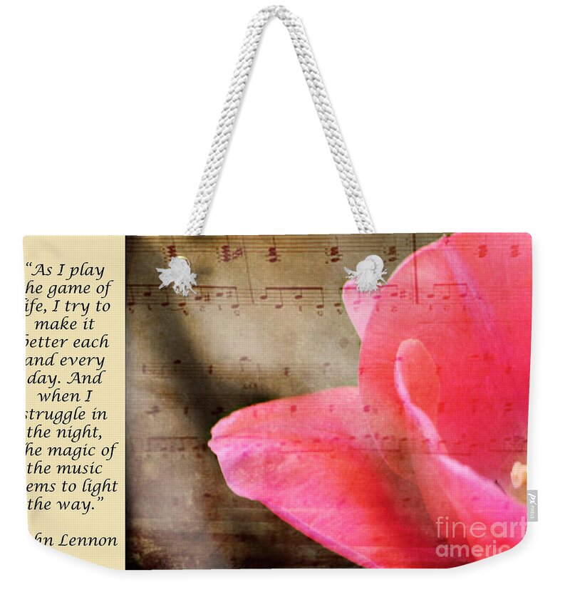 John Lennon Weekender Tote Bag featuring the photograph Magic of Music by Traci Cottingham