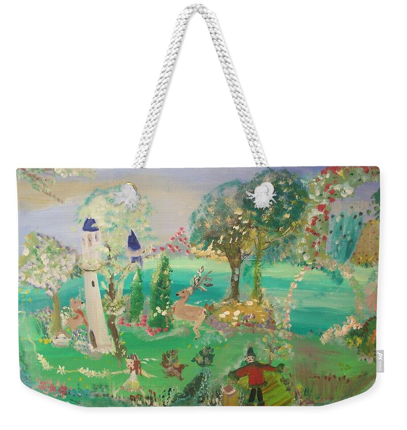 Magical Weekender Tote Bag featuring the painting Magical Garden by Judith Desrosiers