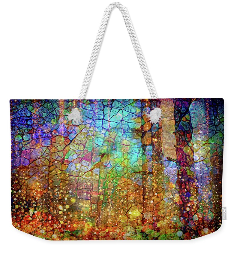 Deep In The Woods Weekender Tote Bag featuring the mixed media Magical woods by Lilia S