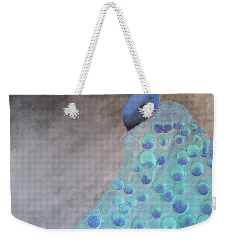 Peacock Weekender Tote Bag featuring the painting Magnificence by Laurel Best