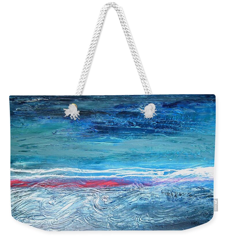 Art Weekender Tote Bag featuring the painting Magnificent Morning Abstract Seascape by Kristen Abrahamson