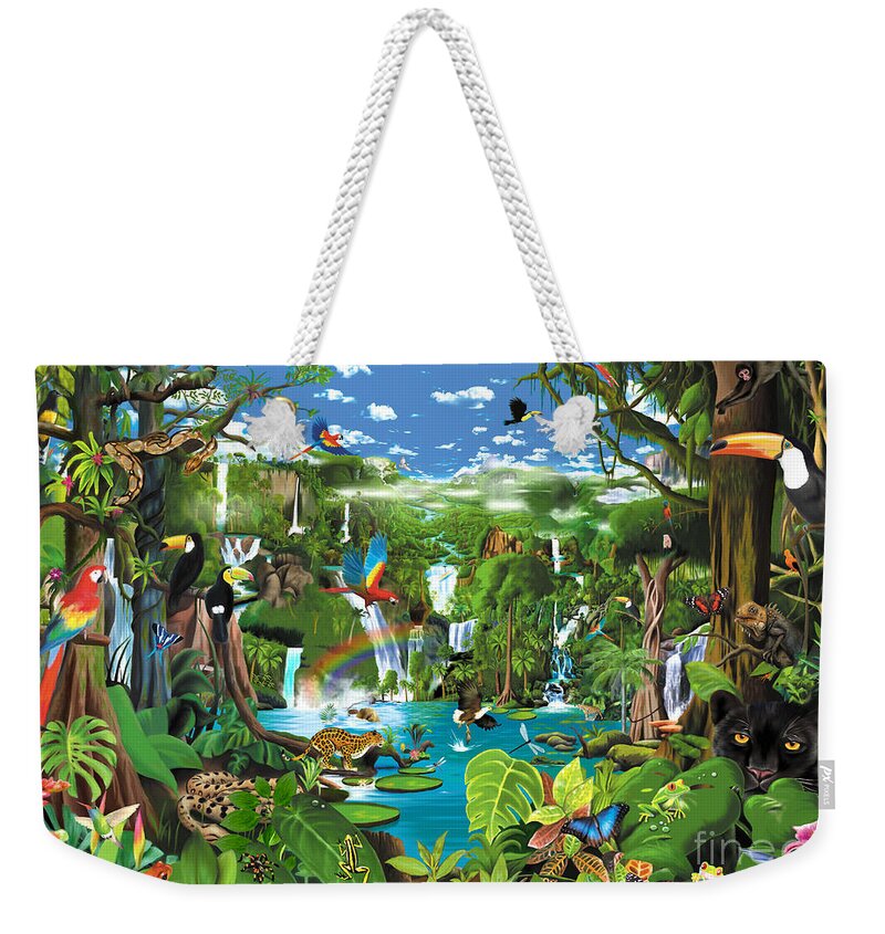 Gerald Newton Weekender Tote Bag featuring the digital art Magnificent Rainforest by MGL Meiklejohn Graphics Licensing