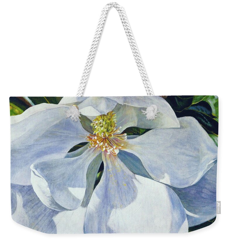 Painting Weekender Tote Bag featuring the painting Magnolia by Lisa Tennant