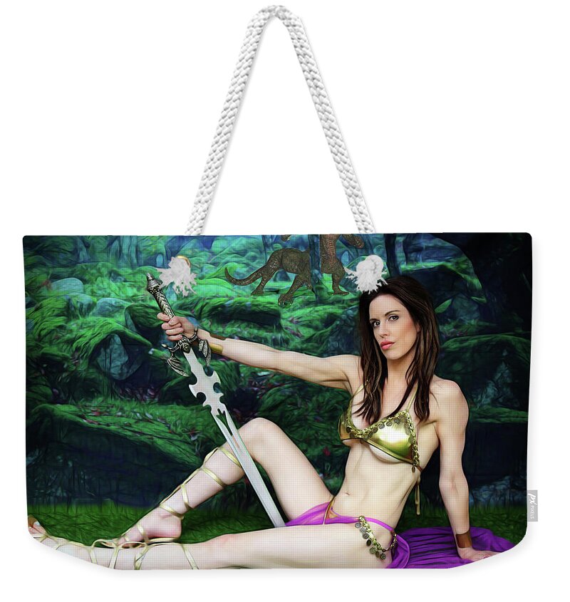 Fantasy Weekender Tote Bag featuring the photograph Maiden Of The Mystic Wood by Jon Volden