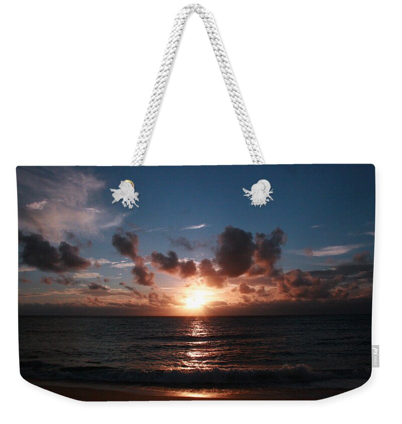 Tropical Sunset Weekender Tote Bag featuring the photograph Ma'ili Sunset by Jennifer Bright Burr