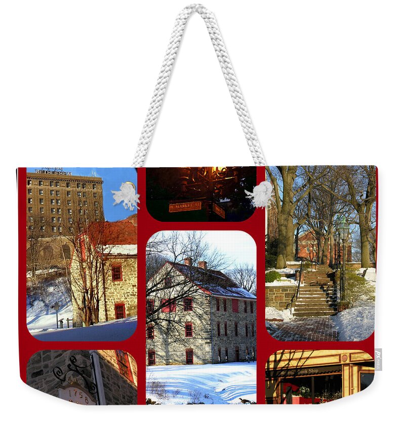 Bethlehem Pa Weekender Tote Bag featuring the photograph Christmas City Charm Bethlehem PA by Jacqueline M Lewis