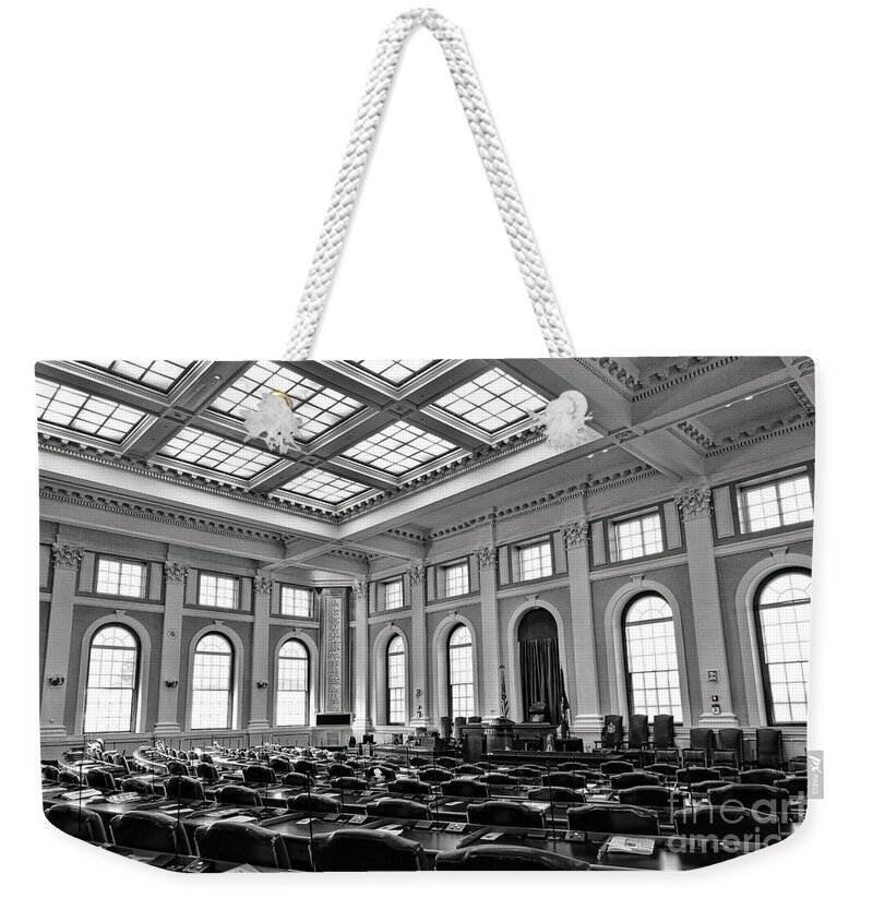 Maine Weekender Tote Bag featuring the photograph Maine Capitol House of Representatives Chamber by Olivier Le Queinec