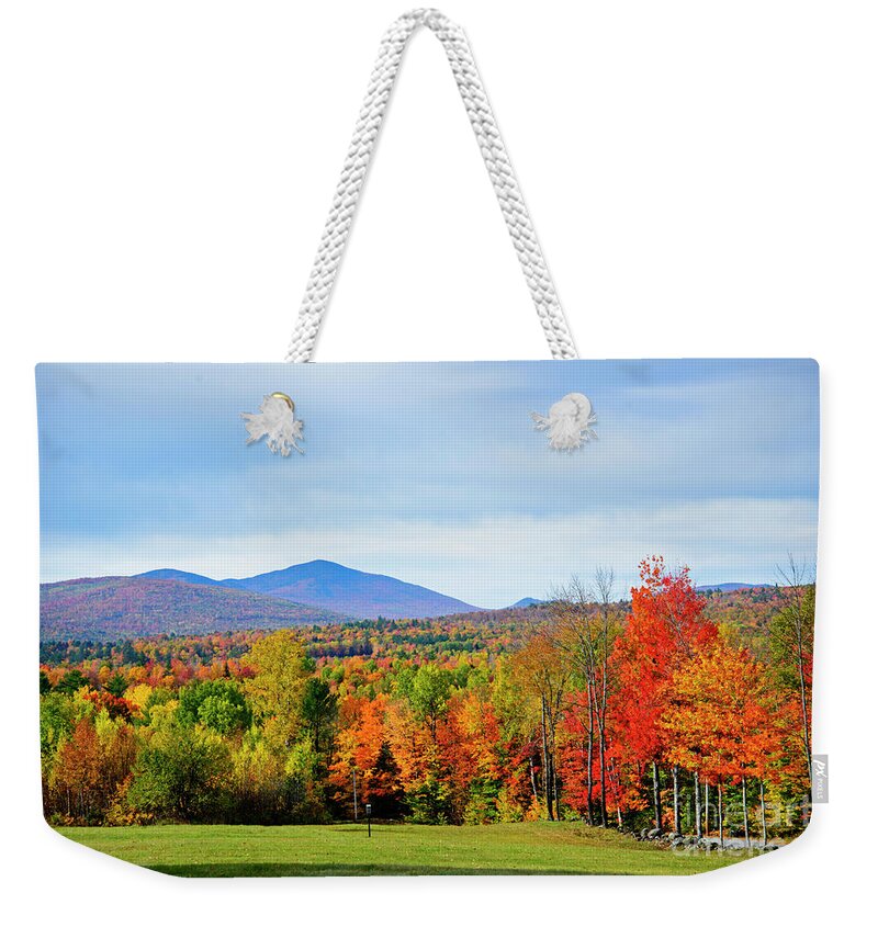 Strong Weekender Tote Bag featuring the photograph Maine Fall by Alana Ranney