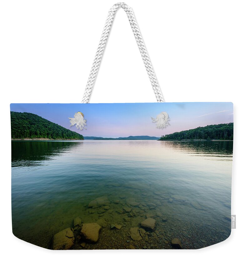 Kentucky Weekender Tote Bag featuring the photograph Majestic Lake by Michael Scott
