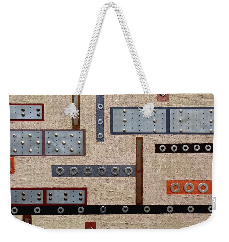 Graphic Weekender Tote Bag featuring the painting Make Mine Metal by Tara Hutton