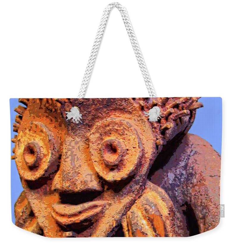 Africa Weekender Tote Bag featuring the mixed media Mambila Figure by Dominic Piperata