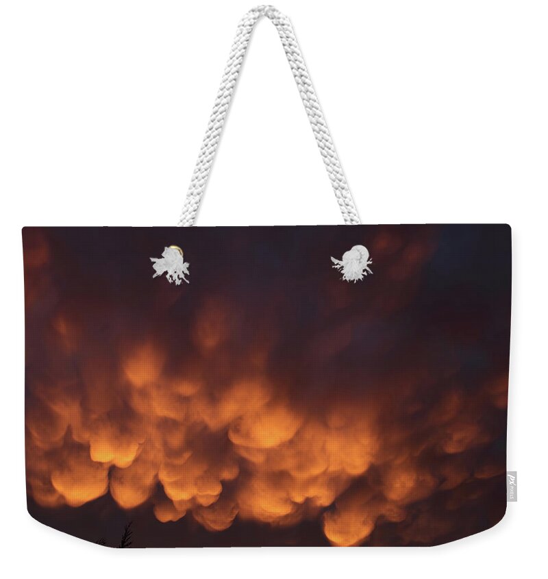  Mammatus Clouds Weekender Tote Bag featuring the drawing Mammatus Clouds by Jeff Townsend