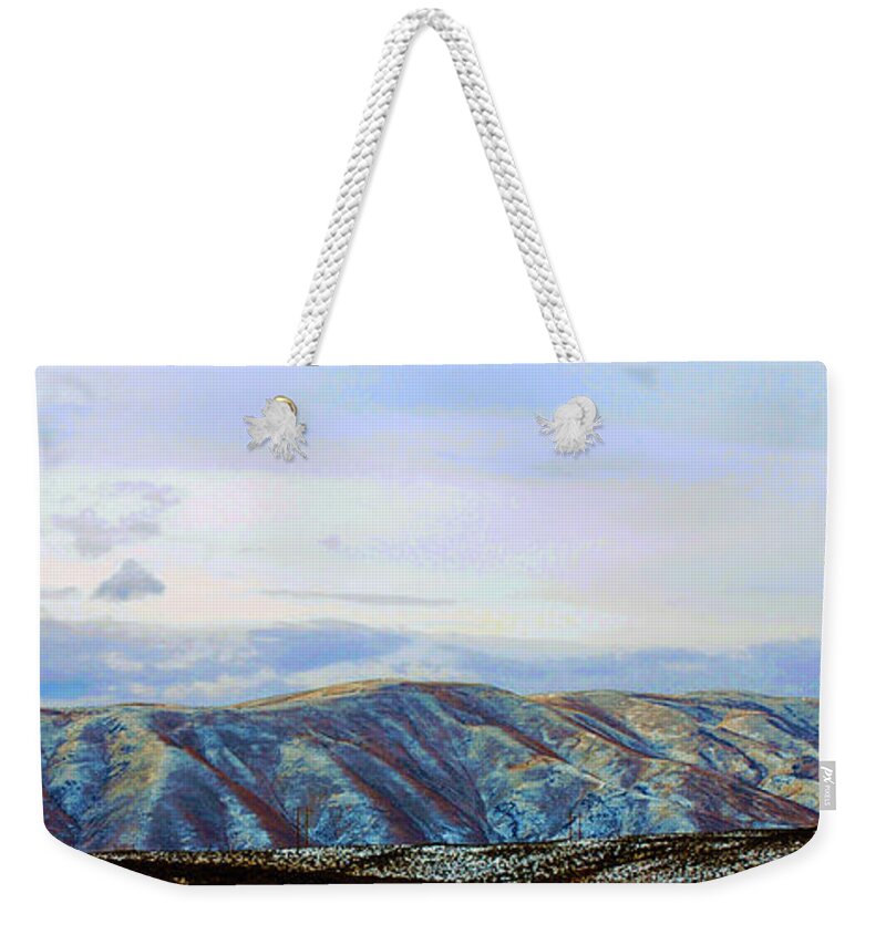 Snow Weekender Tote Bag featuring the photograph Manastash Morning Dusting by Brian O'Kelly