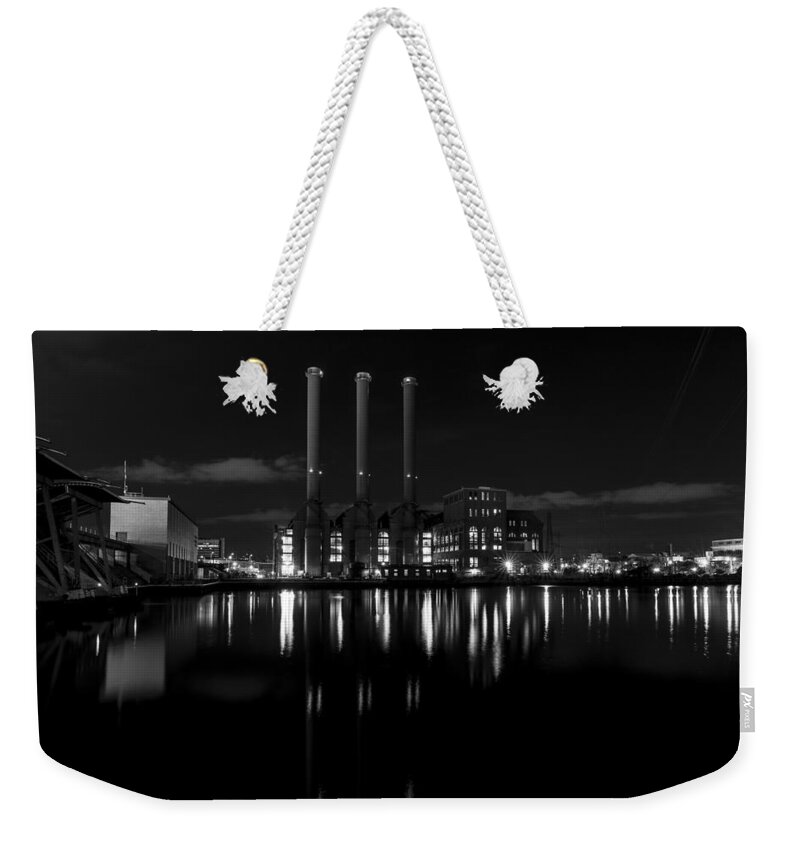 Andrew Pacheco Weekender Tote Bag featuring the photograph Manchester Street Power Station by Andrew Pacheco