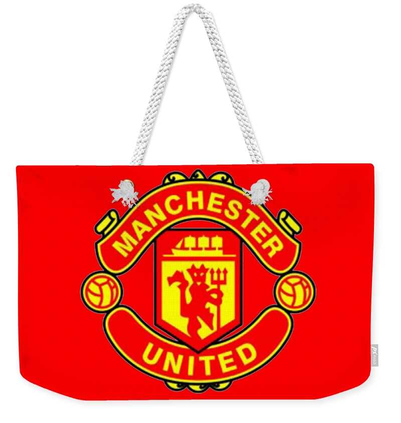 Manchester United Weekender Tote Bag featuring the digital art Manchester United by Rawa Rontek