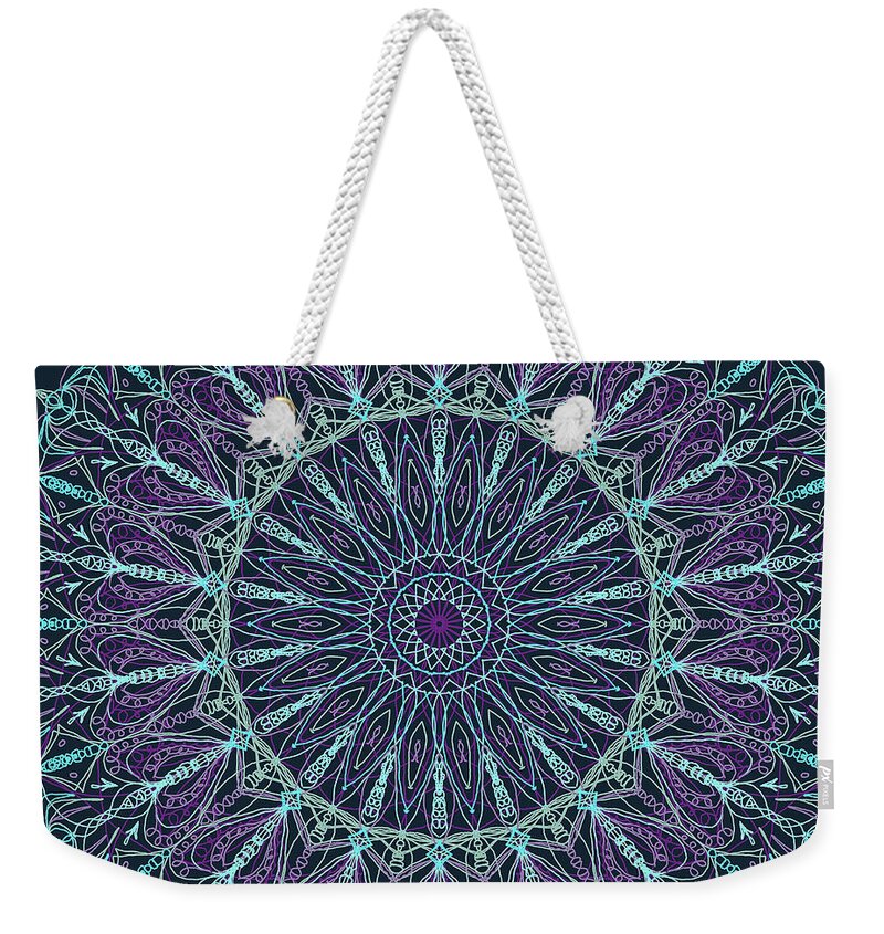 Bright Colors Weekender Tote Bag featuring the digital art Mandala 4 by Ronda Broatch