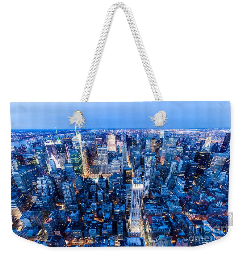 Dawn Weekender Tote Bag featuring the photograph Manhattan By Night, New York City by Voisin/Phanie