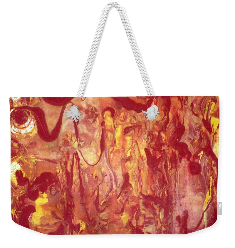 Female Weekender Tote Bag featuring the painting Manifestation by 'REA' Gallery