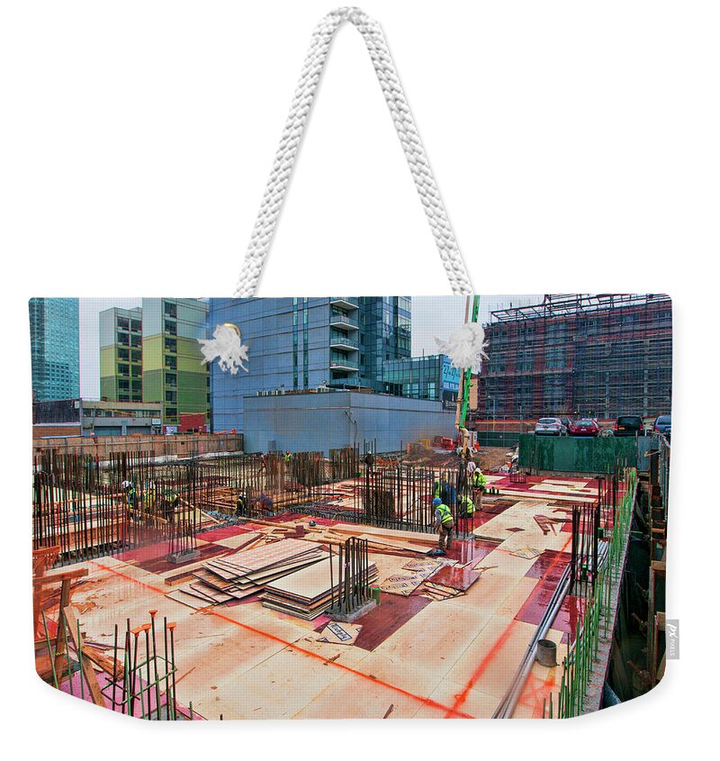 First Floor Deck Weekender Tote Bag featuring the photograph Mar 25 2015 A by Steve Sahm