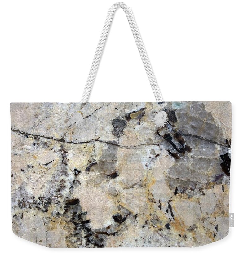 Marble Weekender Tote Bag featuring the photograph Marble Tan Black by Delynn Addams