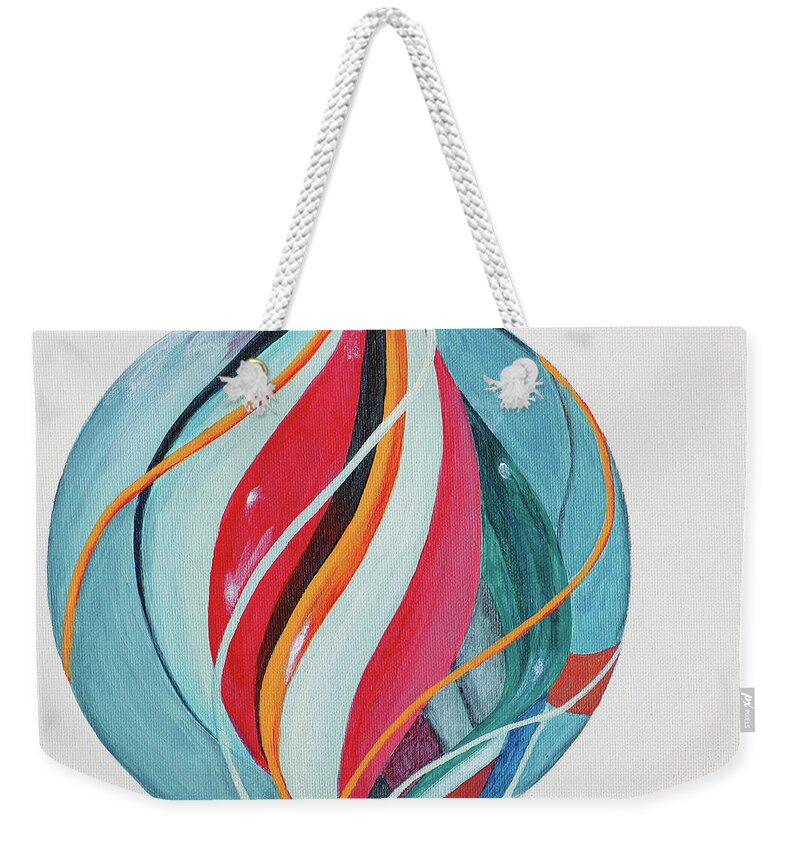 Acrylic Weekender Tote Bag featuring the painting Marble by Jutta Maria Pusl