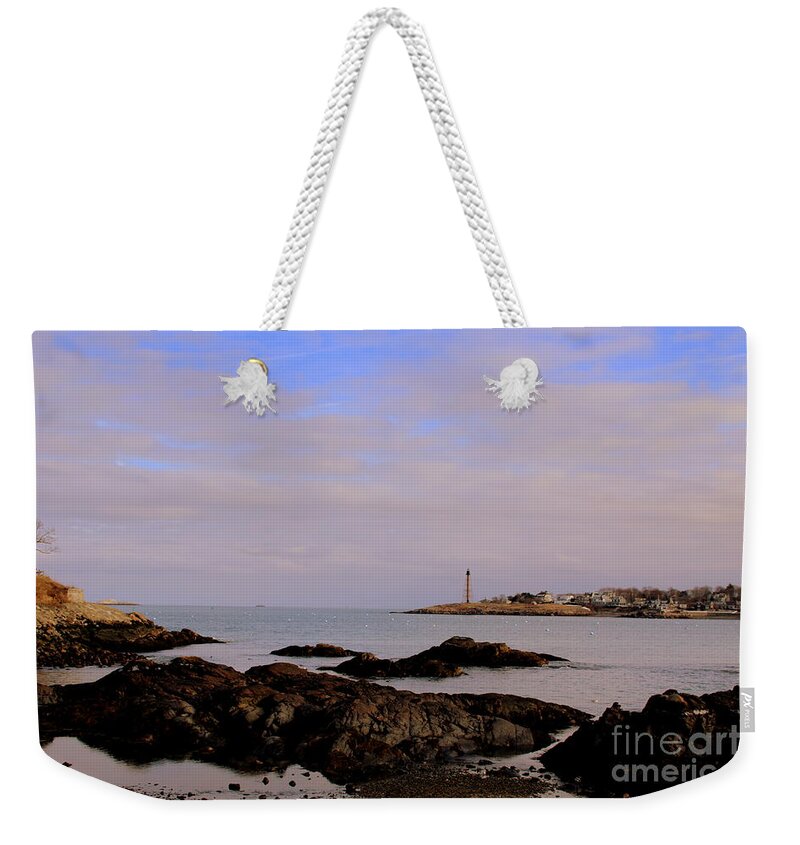  Weekender Tote Bag featuring the photograph Marblehead harbor and Light by Lennie Malvone