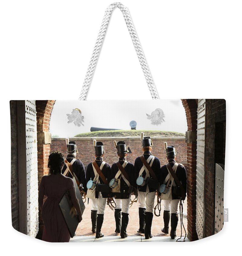Baltimore Weekender Tote Bag featuring the photograph Marching off on Detail at Fort McHenry by William Kuta