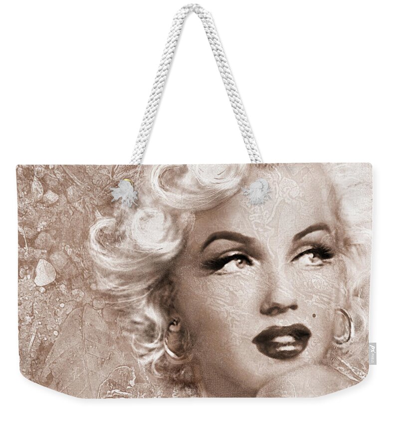 Theo Danella Weekender Tote Bag featuring the painting Marilyn Danella Ice Sepia by Theo Danella