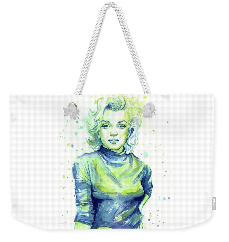 Iconic Weekender Tote Bag featuring the painting Marilyn Monroe by Olga Shvartsur