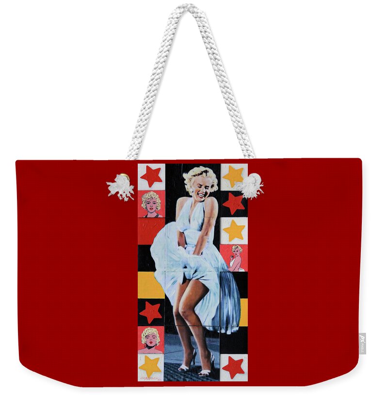 Marilyn Monroe Weekender Tote Bag featuring the painting Marilyn Monroe The Star by John Lautermilch