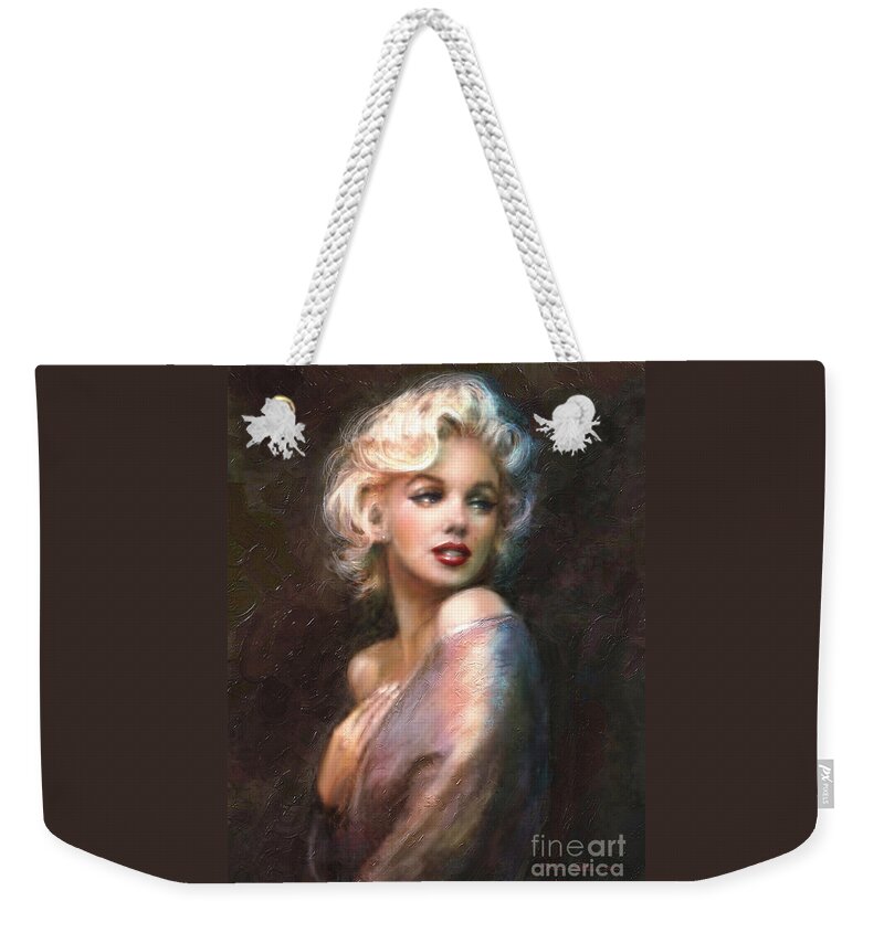 Marilyn Weekender Tote Bag featuring the painting Marilyn romantic WW 1 by Theo Danella