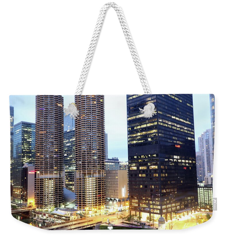 Marina Towers Weekender Tote Bag featuring the photograph Marina Towers by Jackson Pearson
